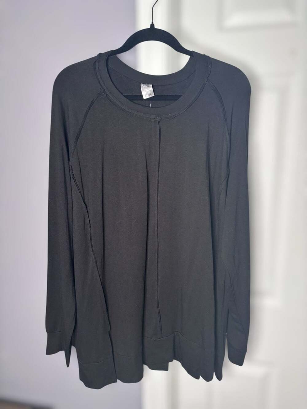 Avenue Black Rayon Spandex Luxe Sweatshirt Plus 22/24